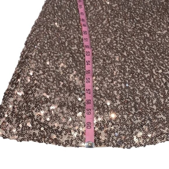 Fashion Nova Champagne One Shoulder Sequin Gown W/Side Slit Size M - Picture 10 of 11